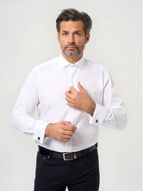 Willsoor Willsoor Koszula s40535 Biały Slim Fit