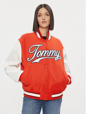Tommy Jeans Tommy Jeans Bomber dzseki Letterman DW0DW17233 Piros Relaxed Fit
