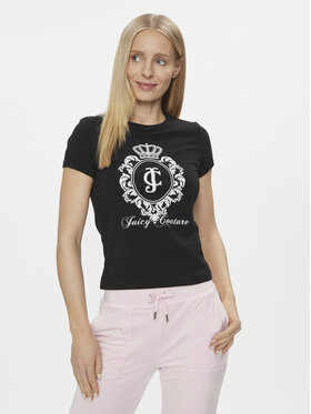 Juicy Couture Juicy Couture T-Shirt Heritage Crest Tee JCWCT24337 Czarny Slim Fit