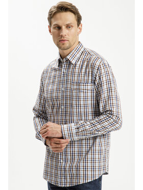 Cross Jeans Cross Jeans Koszula 35562-025 Brązowy Regular Fit