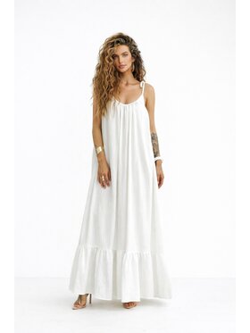 LilaLou LilaLou Sukienka letnia Gypsy Biały Oversize