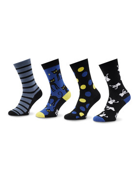 Fun Socks Fun Socks Sada 4 párů vysokých ponožek unisex FS-FU71108 Černá