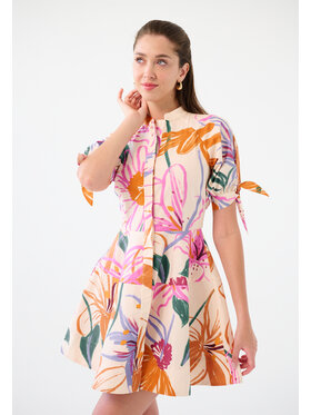 Leimann Leimann Sukienka letnia Fiorella Beżowy Feminine Fit