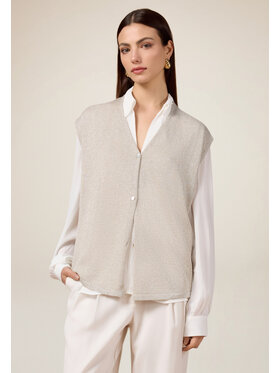 Oltre Oltre Cardigan M544E001923N002 Écru Regular Fit