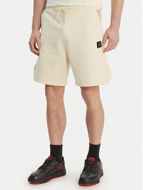 HUGO HUGO Szövet rövidnadrág Despen_RB 50559712 Ekru Relaxed Fit