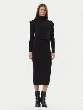 Morgan Morgan Pletena obleka 262-RMILOR Črna Slim Fit