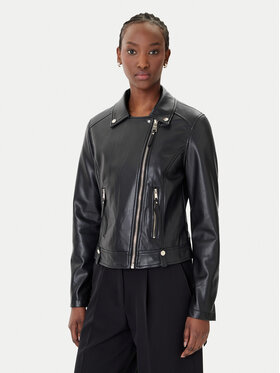 Rinascimento Rinascimento Geacă din imitație de piele CFC0124666003 Negru Regular Fit