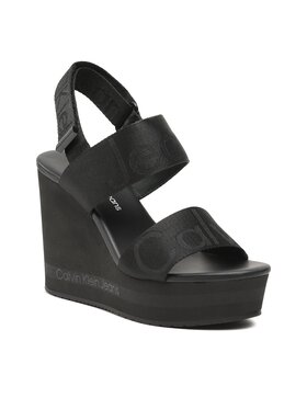 Calvin Klein Jeans Calvin Klein Jeans Sandały Wedge Sandal Webbing YW0YW00959 Czarny
