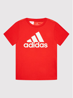adidas adidas T-Shirt Logo GN1477 Czerwony Regular Fit