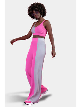 Fobya Fobya Spodnie dzianinowe F1651 Szary Regular Fit