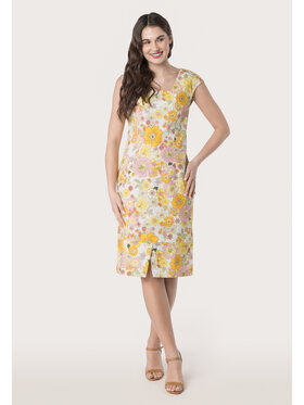 QUIOSQUE QUIOSQUE Sukienka codzienna 4UC017 Żółty Regular Fit