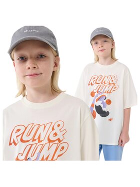 4F 4F T-Shirt 4FJASAW24TTSHM2596-011S Biały Oversize