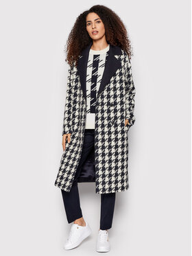 Tommy Hilfiger Tommy Hilfiger Vlnn kabt Blend Houndstooth WW0WW32577 Tmavomodr Relaxed Fit