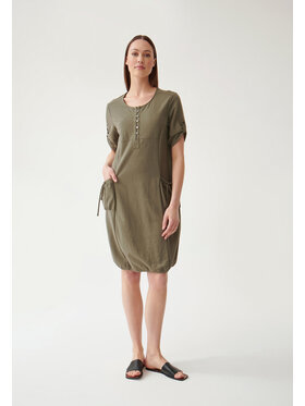 TATUUM TATUUM Sukienka dzianinowa LINIA Khaki Barrel Fit