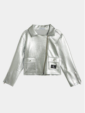 Calvin Klein Jeans Calvin Klein Jeans Chiodo di pelle Perfecto IG0IG02307 Argento Regular Fit