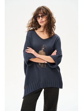 blue shadow blue shadow Sweter Likola Szary ciemny Regular Fit