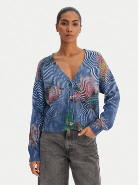 Desigual Desigual Cardigan 26SWJF19 Albastru Regular Fit