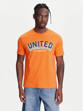 United Colors Of Benetton United Colors Of Benetton T-Shirt 3I1XU1096 Oranžová Regular Fit