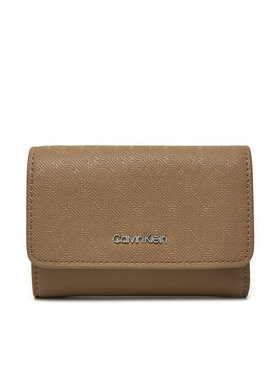 Calvin Klein Calvin Klein Portafoglio piccolo da donna Ck Must Small Trifold_Mono K60K612829 Beige
