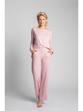 LaLupa  LaLupa Spodnie piżamowe LA028 Różowy Comfortable Fit