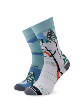 Funny Socks Funny Socks Visoke nogavice Unisex Ski Jumping SM1/18 Modra