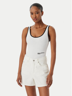 Karl Lagerfeld Jeans Karl Lagerfeld Jeans κορμάκι A2W17021 Λευκό Slim Fit