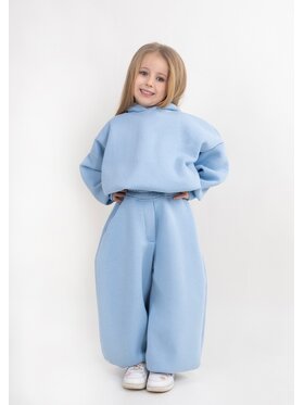 DKaren Sport DKaren Sport Komplet bluza i spodnie materiałowe DK-K-B27 Kids Niebieski jasny Balloon Fit