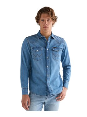 Wrangler Wrangler Koszula jeansowa 112378393 Niebieski Regular Fit