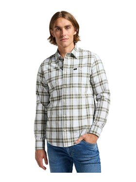 Lee Lee Koszula 112363691 Zielony Regular Fit