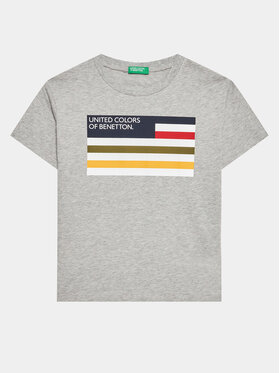 United Colors Of Benetton United Colors Of Benetton T-Shirt 3I1XC10D6 Szary Regular Fit