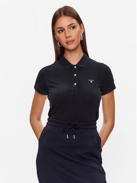 Gant Gant Polohemd Summer Pique 409504 Schwarz Regular Fit