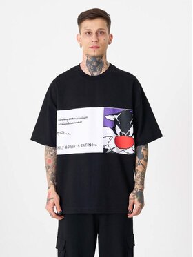 Machinist Machinist T-Shirt Koszulka Z Krótkim Rękawem Męska Oversize Czarna Machinist Sylvester L Czarny Oversize
