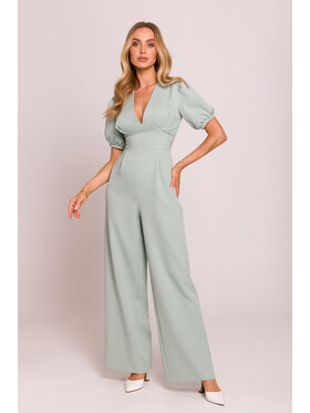 Made of Emotion Made of Emotion Jumpsuit M852 Verde Sexy Straight Fit