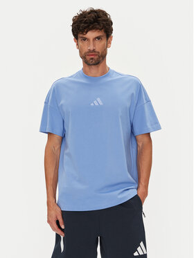 adidas adidas T-Shirt ALL SZN JX5084 Niebieski Loose Fit