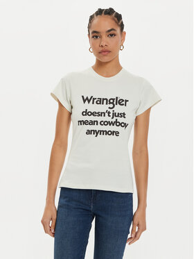 Wrangler Wrangler T-shirt Shrunken Band 112356451 Bijela Slim Fit