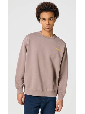 Wrangler Wrangler Bluza Crewneck Sweatshirt Beżowy Basic Fit