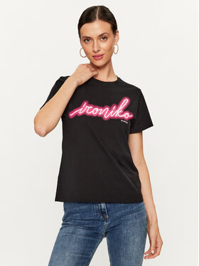 Pinko Pinko T-krekls Bussolotto 100355 A1AY Melns Regular Fit
