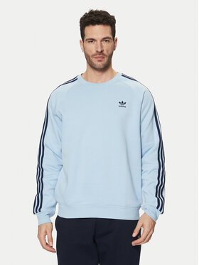 adidas adidas Bluză adicolor Classics 3-Stripes JN7026 Albastru celest Regular Fit