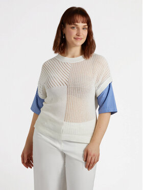 Fiorella Rubino Fiorella Rubino Kardigan M556L007928N0S1 Biały Slim Fit