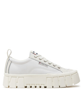 Tommy Jeans Tommy Jeans Laisvalaikio batai Tjw Vulc Flatform Lc Mix Media EN0EN02569 Écru