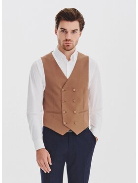 Pako Lorente Pako Lorente Kamizelka garniturowa P25WF-8X-008 Miedziany Slim Fit