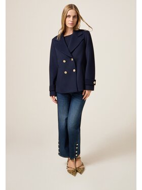 Oltre Oltre Cappotto invernale 0087R000486N034 Blu A-Line Fit