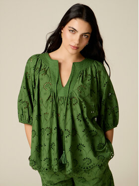 Oltre Oltre Blusa 2015E000367N015 Verde Baggy Fit