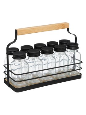 MIAhome MIAhome Organizer  koszyk na przyprawy na 10 słoiczków 21,5x16x9 cm Czarny