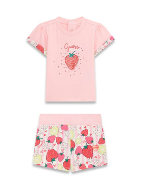 Guess Guess Комплект тишърт и панталонки A6GG01 K6YW4 Розов Regular Fit