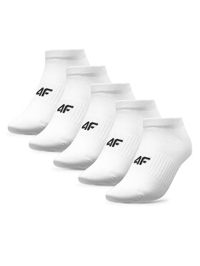 4F 4F Set di 5 paia di calzini corti da donna 4FWAW23USOCF214 Bianco