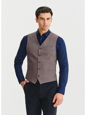 Pako Lorente Pako Lorente Kamizelka garniturowa P25WF-8X-003 Brązowy Slim Fit