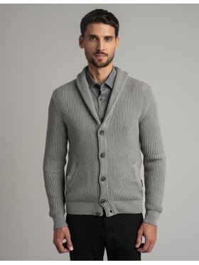 Borgio Borgio Kardigan magnano_sz Szary Regular Fit