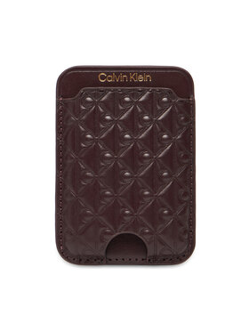 Calvin Klein Calvin Klein Etui za kreditne kartice Aop Leather Magnetic Card Case LV04F1100G Tamnocrvena