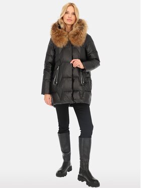 Perso Perso Dámska bunda BLH241006FXR Čierna Regular Fit